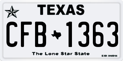 TX license plate CFB1363
