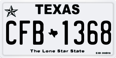 TX license plate CFB1368