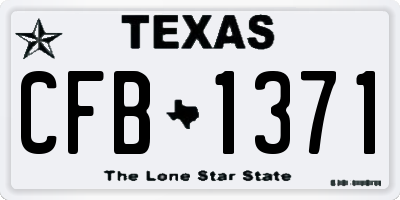 TX license plate CFB1371