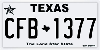 TX license plate CFB1377