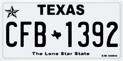 TX license plate CFB1392