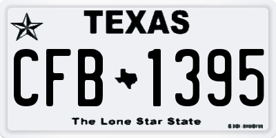 TX license plate CFB1395