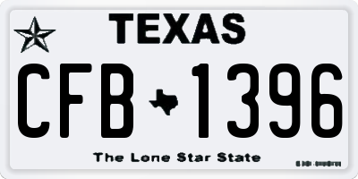 TX license plate CFB1396