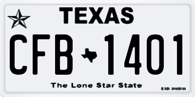 TX license plate CFB1401