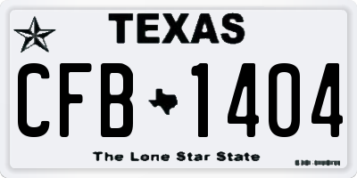 TX license plate CFB1404