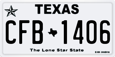 TX license plate CFB1406