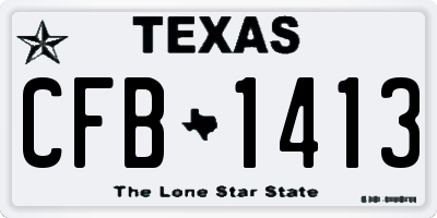 TX license plate CFB1413