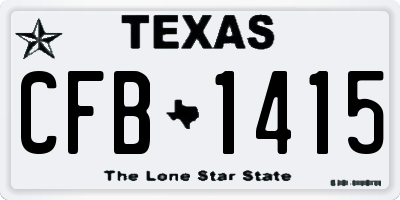 TX license plate CFB1415