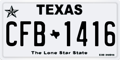 TX license plate CFB1416