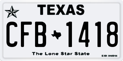 TX license plate CFB1418
