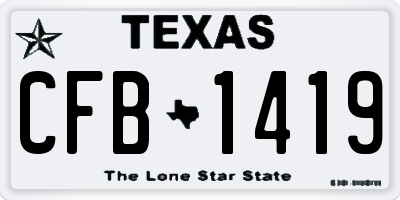 TX license plate CFB1419