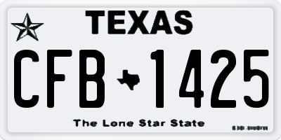 TX license plate CFB1425