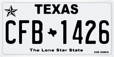 TX license plate CFB1426