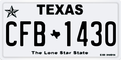 TX license plate CFB1430