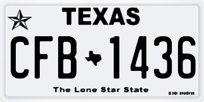 TX license plate CFB1436