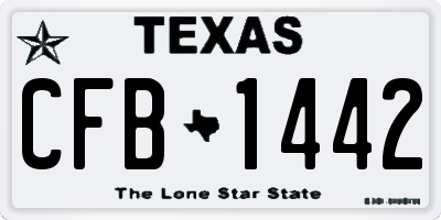 TX license plate CFB1442