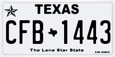 TX license plate CFB1443