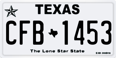 TX license plate CFB1453