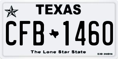 TX license plate CFB1460