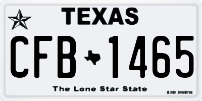 TX license plate CFB1465