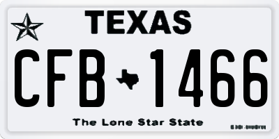 TX license plate CFB1466