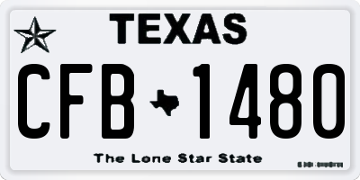 TX license plate CFB1480