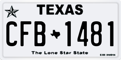 TX license plate CFB1481