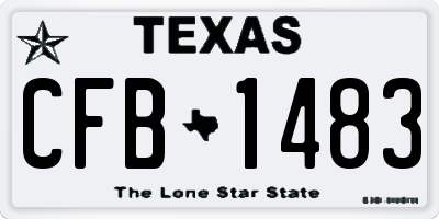 TX license plate CFB1483