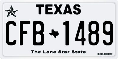 TX license plate CFB1489