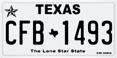 TX license plate CFB1493