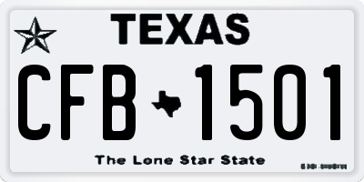 TX license plate CFB1501
