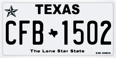 TX license plate CFB1502