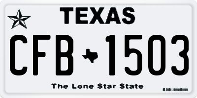 TX license plate CFB1503