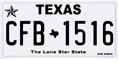 TX license plate CFB1516