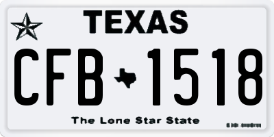 TX license plate CFB1518