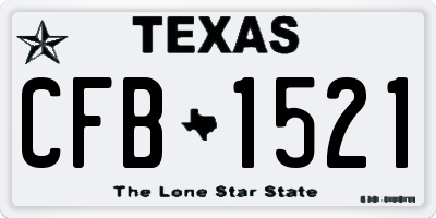 TX license plate CFB1521