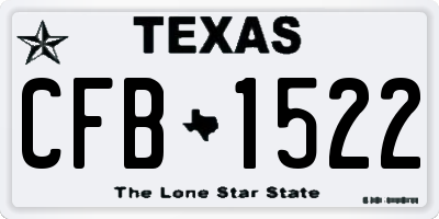 TX license plate CFB1522