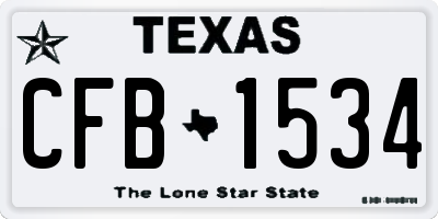 TX license plate CFB1534