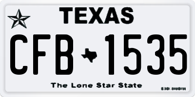 TX license plate CFB1535