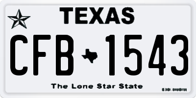 TX license plate CFB1543