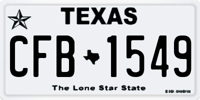 TX license plate CFB1549