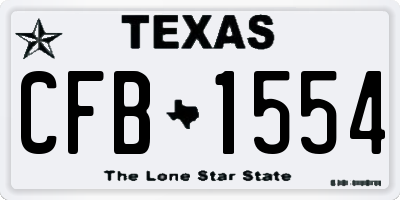 TX license plate CFB1554
