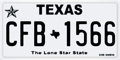 TX license plate CFB1566