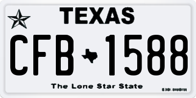 TX license plate CFB1588