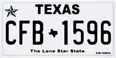 TX license plate CFB1596