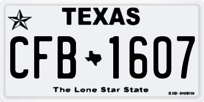 TX license plate CFB1607