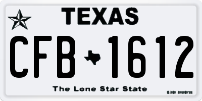 TX license plate CFB1612