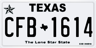 TX license plate CFB1614