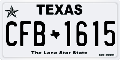 TX license plate CFB1615
