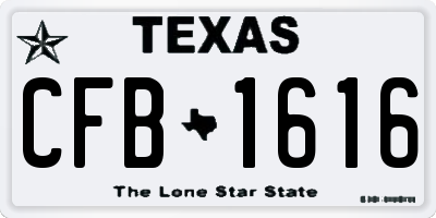TX license plate CFB1616